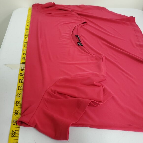 Susan Graver Womens Everyday Asymmetric Liquid Knit Top Size 3X Pink Office - Picture 8 of 11